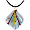 Red And Yellow Striped  Diamond  Shaped Pendant