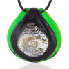 Silver Foil Green And Black Pendant