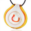 Silver Foil Orange And White Pendant