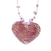 Pink Heart Shaped Gold Glittered Pendant