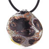 Round Brown Silver And  Gold  Swirl  Pendant 