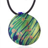 Round Blue And Yellow Green Striped Pendant