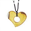 Silver Speckled Sunshine Yellow Heart Pendant
