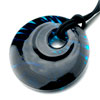 Turquoise Blue With Black Waves Pendant
