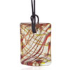 Square Red And Yellow Waffle Pendant