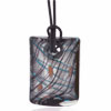 Square Turquoise And Brown Waffle Pendant