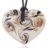 Coffee Colored Swirl Heart Pendant