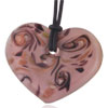 Light Cr�me Pink Swirl Heart Pendant