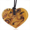 Soft Yellow Swirl Heart Pendant