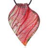 Bright Red Multicolored Flower Petal Pendant