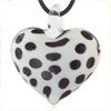 White Spotted Heart Pendant