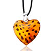 Light Yellow Spotted  Heart   Pendant 