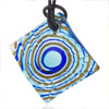 Blue Spiral Square Pendant