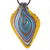 Golden Yellow Multicolor Spiral Droplet Pendant