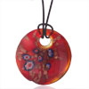 Round Red Orange Flower Pendant