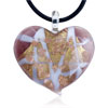  Gold  Foil Pink Heart  Pendant 