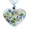  Pendants - White Heart Murano Glass Pendant