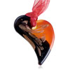  Murano Glass - Fancy Black And Red Heart Pendant