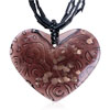 Brown Basso Relievo Heart  Murano   Pendant 