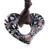 Black Blotched  Heart  Pendant