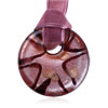 Silver Foil Red Round  Murano   Pendant 