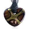  Pendants - Dark Brown And Golden Heart Pendant