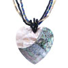 Glitter Gray And White Heart Mother Of Pearl Pendant
