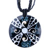 Round Black Flower Mother Of Pearl Pendant