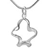 Silver Waved Flower Pendant Sterling