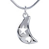 Heart And  Star  Hollow Carved Moon Shaped Pendant Sterling  ... 