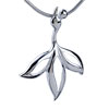 Glossy Leaf Bunch Pendant Sterling Silver