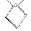 Silver Square Frame  Pendant  Sterling