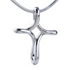 Curved Pattern Silver  Cross  Pendant Sterling