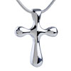 Round End Pattern Silver Cross Pendant