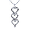 Three  Heart  Linked  Silver  Pendant  Sterling 