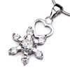 Heart Dangle April Birthstone Crystal Snowflake 925 Sterling Silver Wedding Pendant Sterling Silver Pendant
