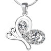 Butterfly With April Birthstone Clear Crystal 925 Sterling Silver Pendants