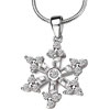 6 Petal Snowflake With April Birthstone Clear Crystal 925 Sterling Silver ...