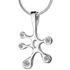 Branch Shape With April Birthstone Clear Crystal 925 Sterling Silver Penda...