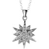 Double Superimposed Stars With April Birthstone Clear Crystal 925  Sterlin...