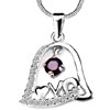 Love Bell Dangle Red January Birthstone Swarovski Crystal 925 Sterling Silver Wedding Pendant