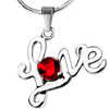 January Birthstone Love Shape 925 Sterling Silver Pendant
