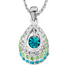 Drop With Clear&amp;Peridot Crystal Dangle December Birthstone Blue Zircon...
