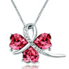  Silver  Tone Clover With October Birthstone  Rose  Austrian Crystal  ... 