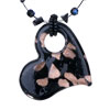 Black And Golden Heart  Murano  Pendant