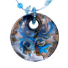 Blue And Golden Round Murano Pendant
