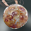 Clear Pink And Amber Round Murano Pendant