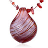 Deep Red And Silver Murano Pendant