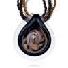 Black And Golden Teardrop Murano Pendant