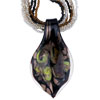 Black Golden And Green Leaf  Murano   Pendant 